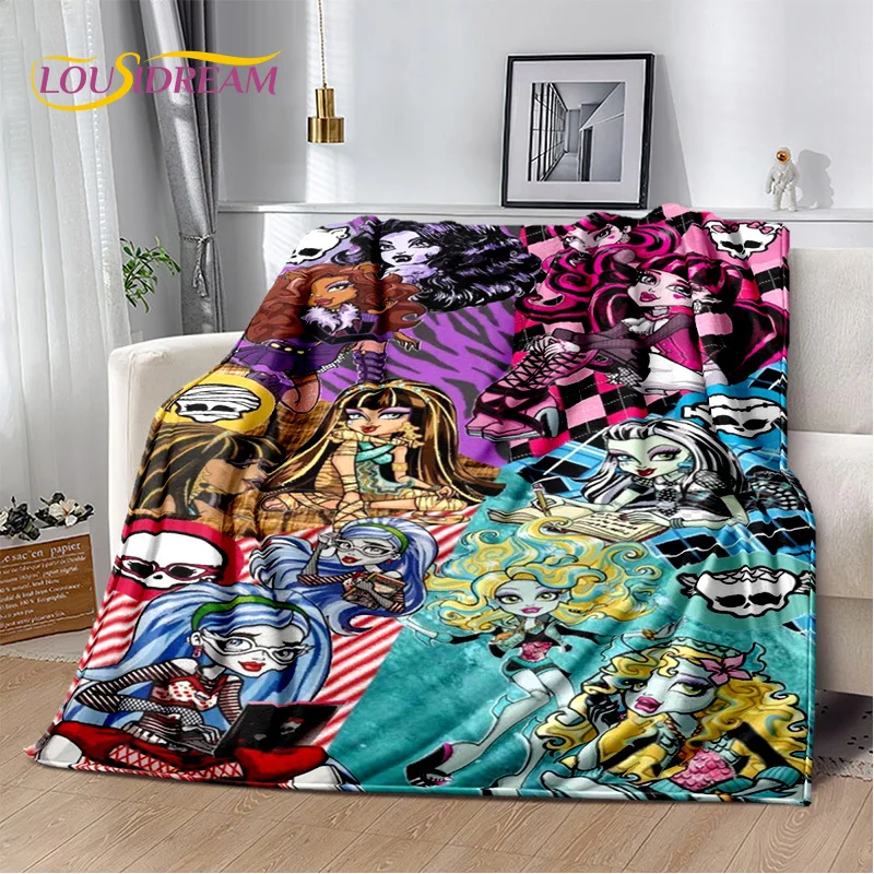 3D Monster High Draculaura Vampire Cartoon Soft Plush Blanket,Flannel Throw Blanket for Living Room Bedroom Bed Sofa Picnic Kids