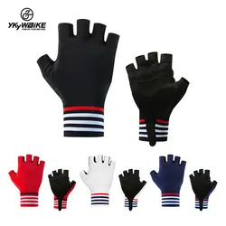 YKYWBIKE Cycling Men's  Half Gloves Breathable Shockproof Cycling Gloves  Fingerless Gloves MTB Mountain Bicycle Gloves Sports