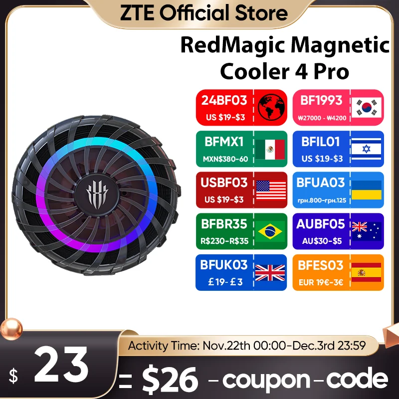 Nubia RedMagic Cooler 4 Pro المبرد المغناطيسي الجليد FunCooler LED 27 واط أشباه الموصلات تبديد الحرارة التبريد للهاتف ROG 8