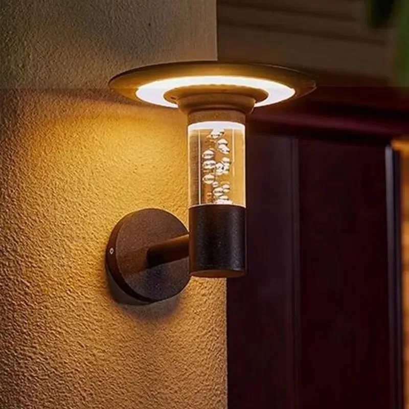 for Solar wall light UFO IP65 LED waterproof two-color light, aluminum garden courtyard corridor balcony corridor hotel