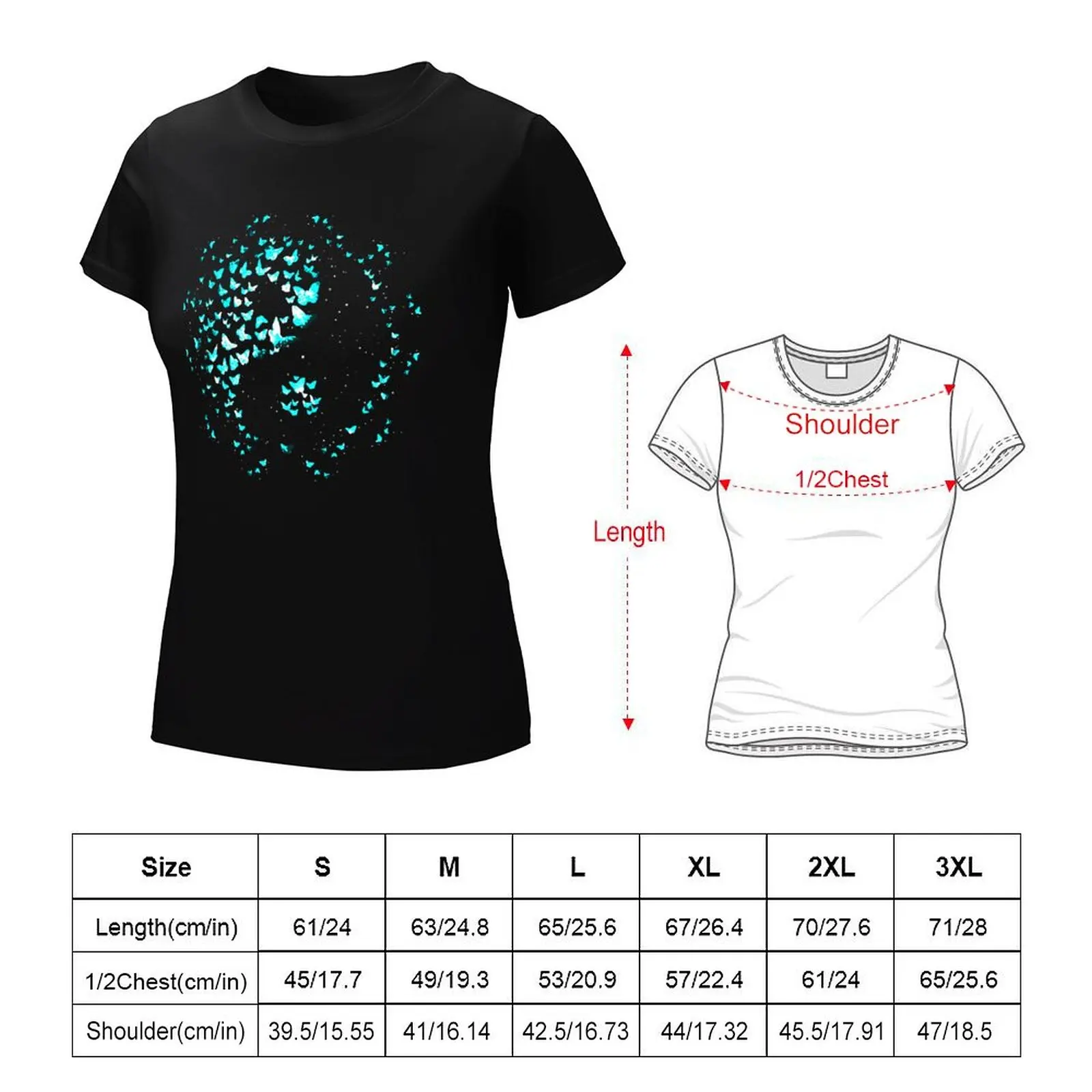 Yin Yang Butterflies T-Shirt shirts graphic tees vintage clothes funny Womens graphic t shirts