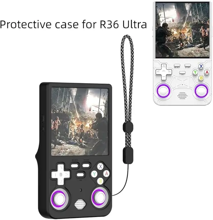 For R36 Ultra game console storage bag EVA hard shell anti pressure waterproof bag anti scratch screen protector silicone case