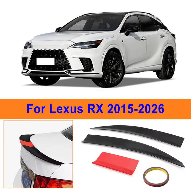 

For Lexus RX 2015-2026 3-Section ABS Rear Trunk Spoiler 115-125cm Adjustable Sports Decor Top Wing Car Exterior Parts