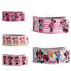 5Yards Disney Minnie Mouse DIY Grosgrain Ribbon 25MM 38MM