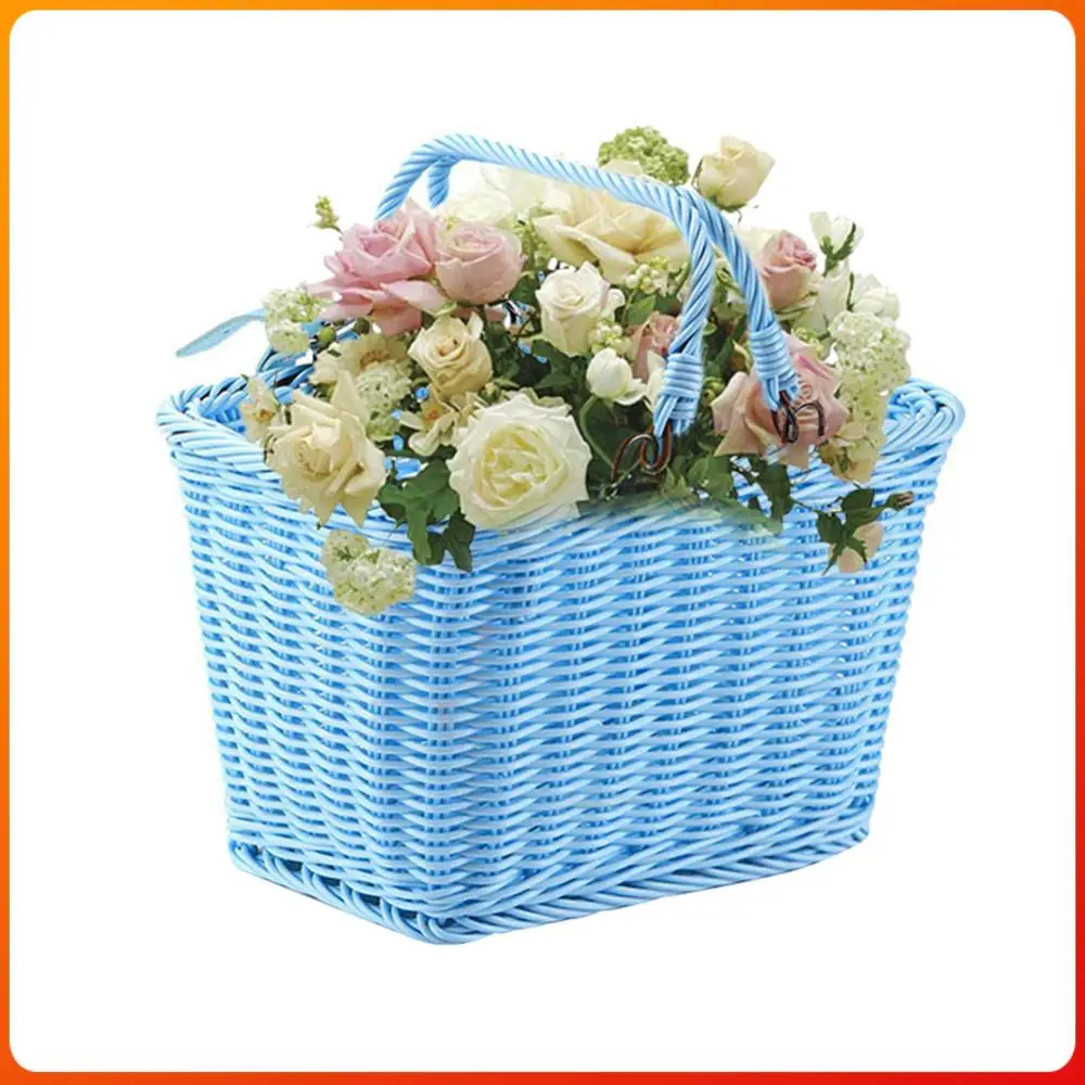 

Передняя корзина для велосипеда с регулируемыми кожаными ремнями, милая квадратная водонепроницаемая корзина для хранения вещей на велосипеде для детских и взрослых велосипедов