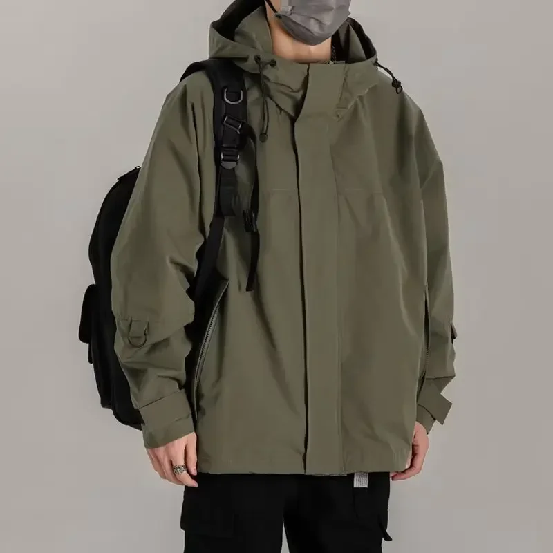 

Hooded Jacket Men's Rushing Jacket Outdoor Spring and Fall New Fashion Loose Top Clothes Japanese Workwear Jacket Men Clothing