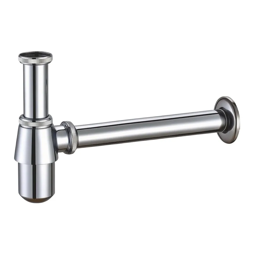 Wall Mounted Bottle Trap Sink Drain Pipe For Bathroom Basin, Odor=Proof Plumbing Fitting With Triple Seal Rings,Easy DIY Install