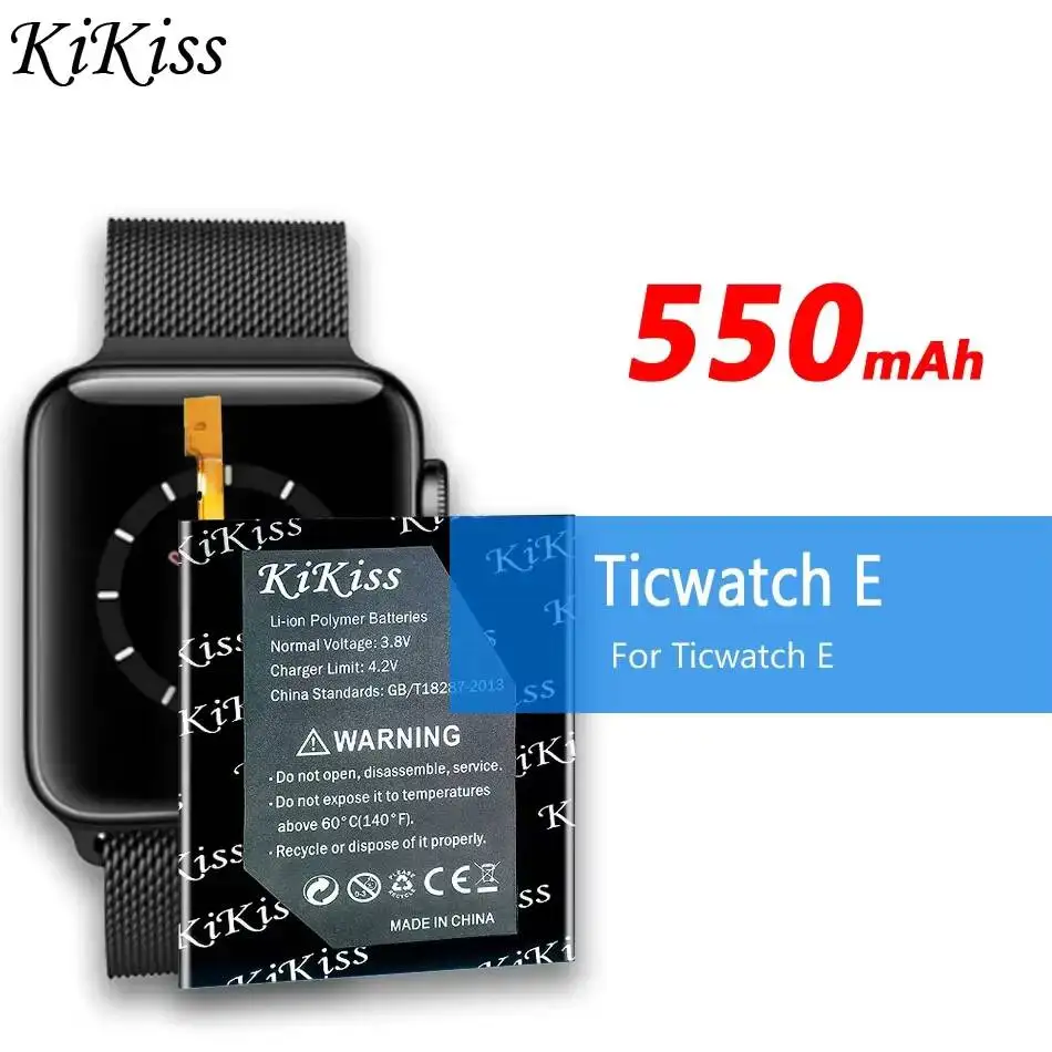 

For Ticwatch E Watch Long-Lasting Performance 550mAh High Compatibility Watch Battery