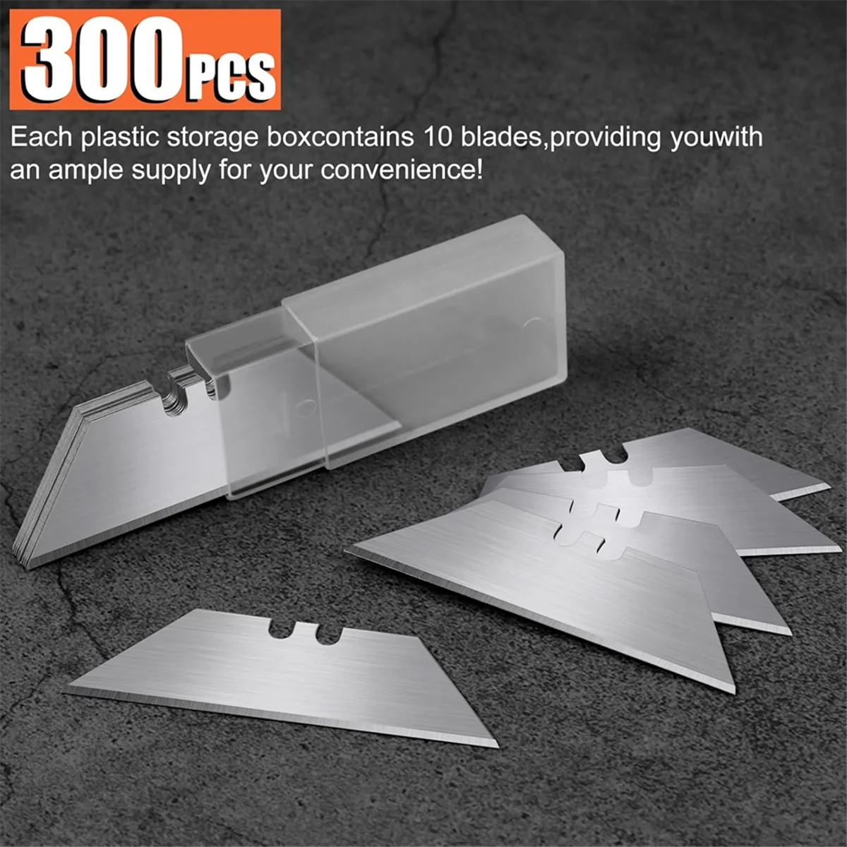 A83Z 100 قطعة شفرة سكين المساعدة، شفرات قطع الصناديق SK5 عبوات مع صندوق تخزين، شفرات المساعدة لقطع الصناديق #6