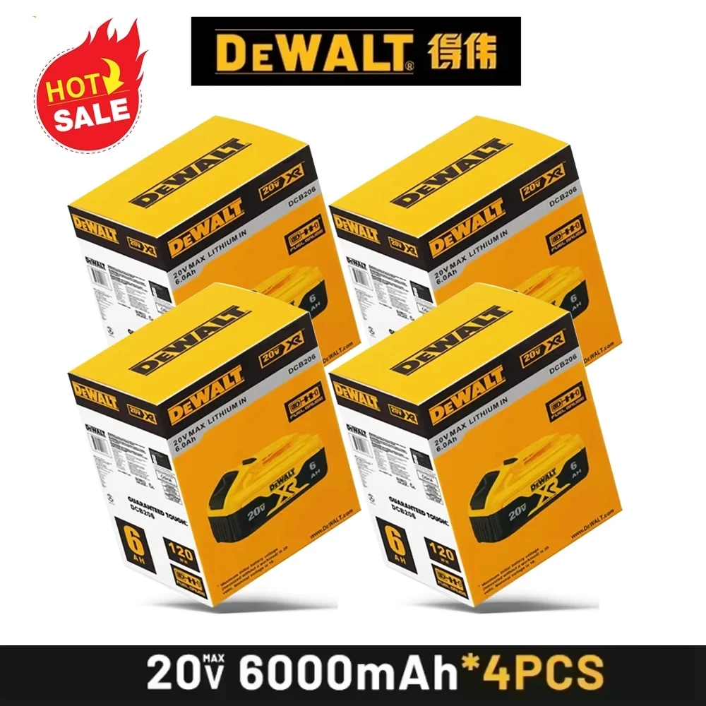 

DCB206 Original DEWALT Battery 18V 6000mAh，dewalt 20v battery，DCB203 DCB204 DCB205 DCB208 Power Tool Battery，dewalt charger