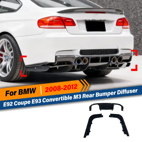 BMW E92 쿠페 E93 컨버터블 M3 2008 2009 2010 2011 2012 리어 범퍼 디퓨저 립 포스트리어 스플리터 스포일러 바디킷 튜닝