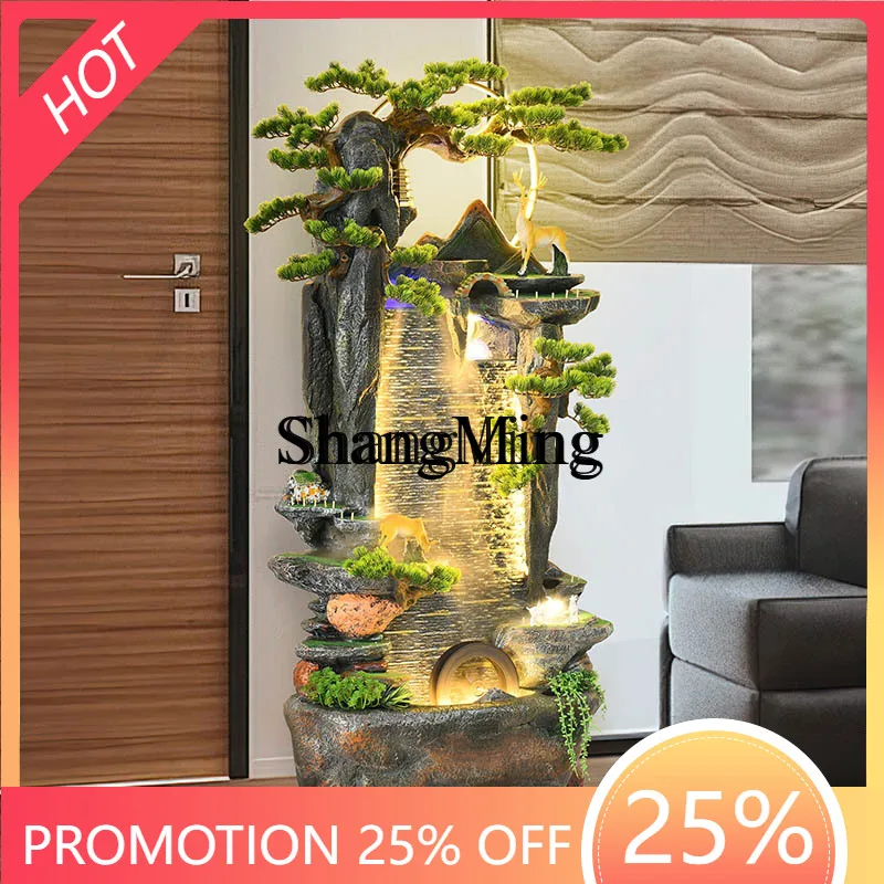 

CL rockery flowing water fountain lucky feng shui wheel humidifier fish tank living room store opened housewarming