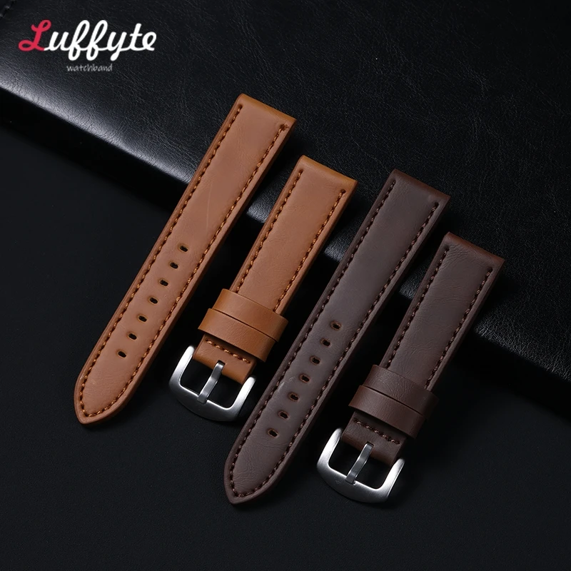 Fashion Leather Watch Bands Straps 18mm 20mm 22mm 24mm Universal Replacement Watchbands Bracelet Business Watches Accessories