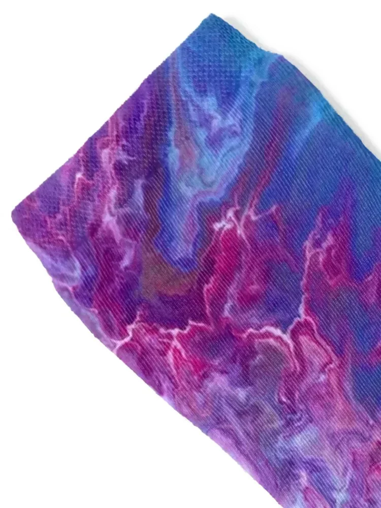 Striking Storm - Acrylic Pour Socks man football floral Women Socks Men's