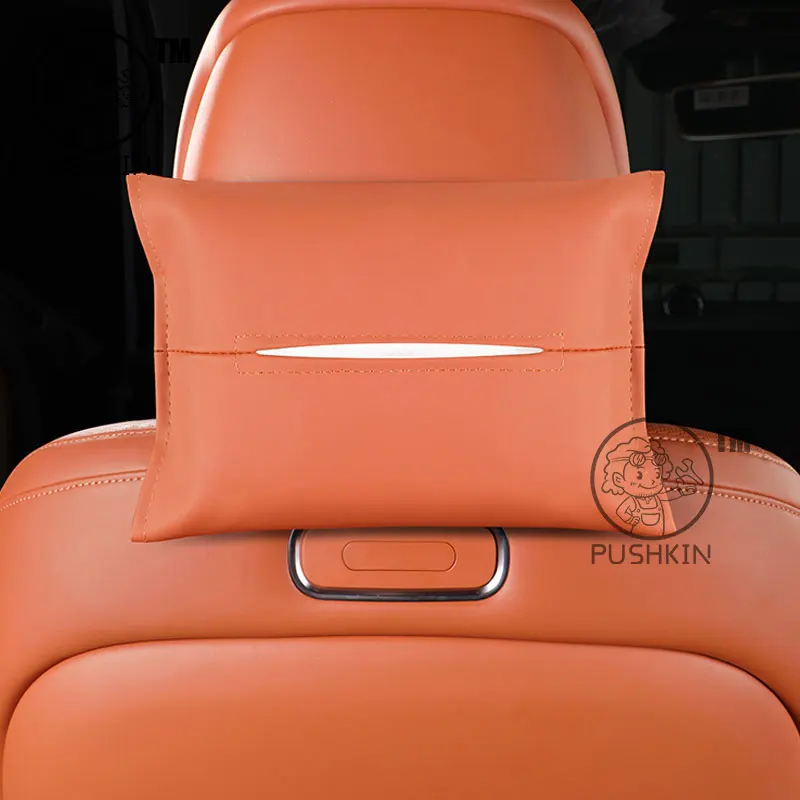 

For AITO M9 2024 2025 Rear Leather Car Tissue Holder Seat Back Hanging Chair Back Storage Bag leather Interior Accessories