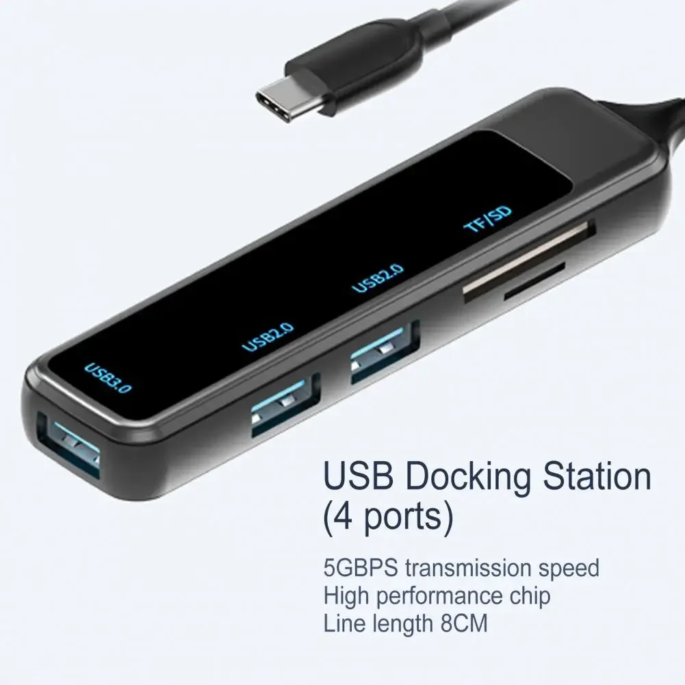 

Docking Station with Usb3.0 Usb2.0 Interfaces Stable Transmission Docking Station High Speed 5-in-1 Usb Hub Adapter