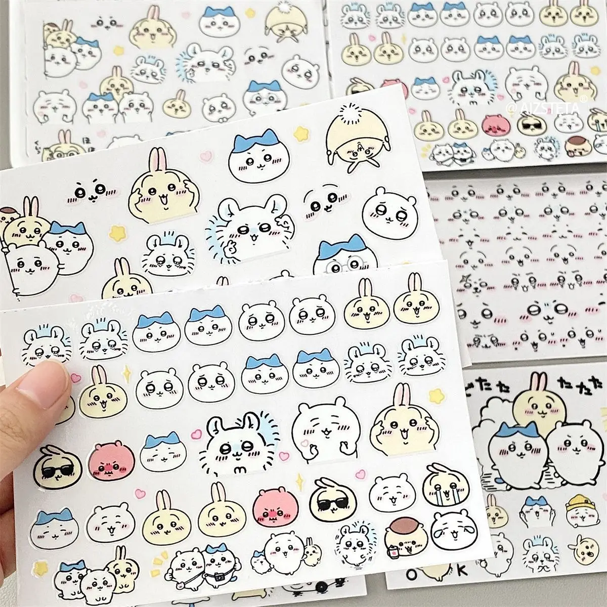 Chiikawa cristal transferência adesivo copo hachiware usagi adesivo diy à prova dwaterproof água e resistente a riscos dos desenhos animados diy adesivo criativo