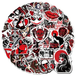 10/30/50PCS Rouge Et Noir Gothique Graffiti Autocollant Imperméable Tendance Créative Décoration Démon Terreur Série Décalque HelmetWholesale