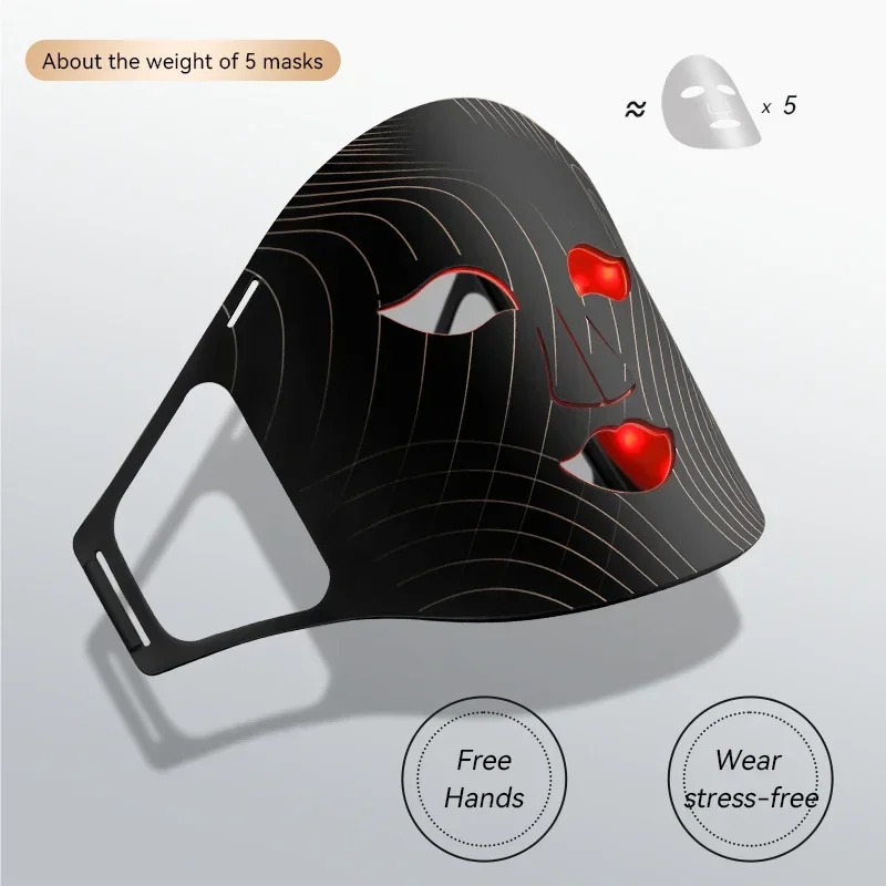 

2025Notime Led Facial Mask Silicone 3 Color Red Blue Light Therapy Mask Device