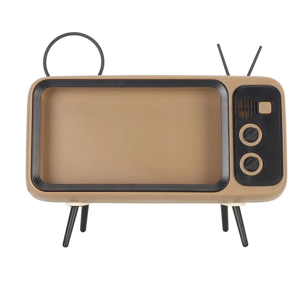 Coffee Retro Desktop Phone Stand Imitation TV Shape Desktop Style Desktop Lazy Phone Stand Compact Size Large Screen Version