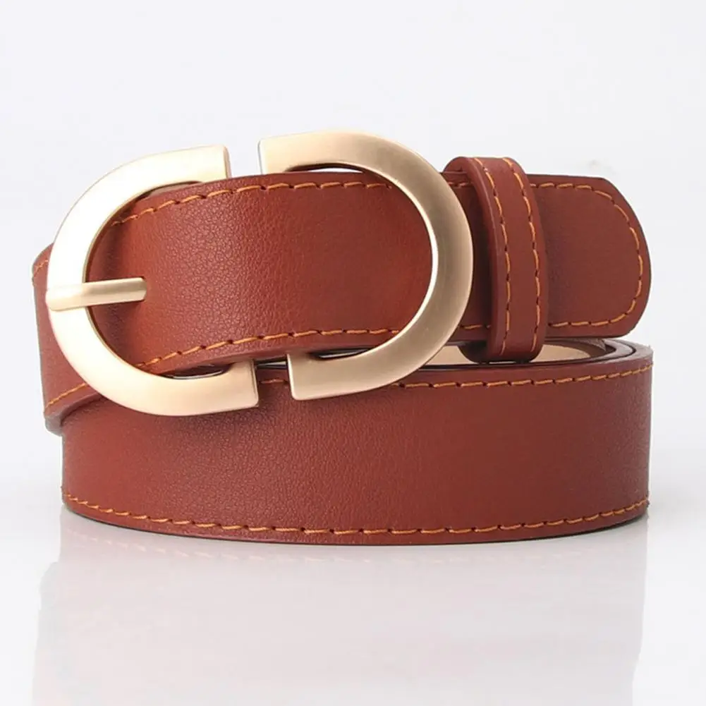 Trendy Lady Waist Strap Thick Match Clothes Alloy Buckle Long-lasting Decorative Lady Belt