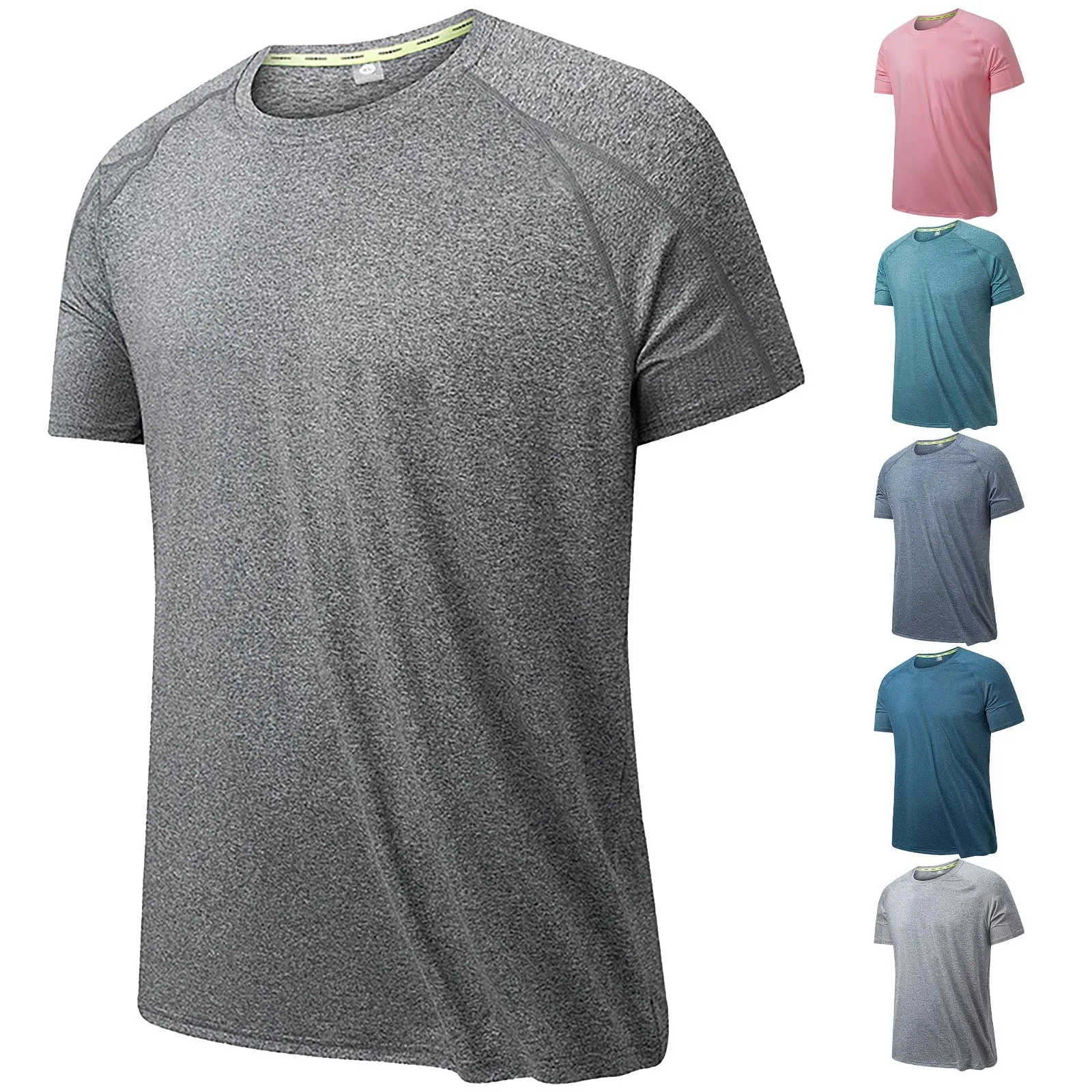 Plain T Shirts Men Bulk Pocket T Shirts for Men Thin Tee Shirts Men Summer Colorful Cation Needle Hole Panel T Shirt Wicking