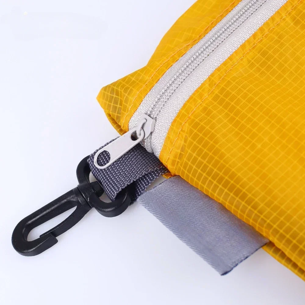 Waterproof Pocket Zipper Nylon Coated Silicon Hook Pouch Portable Organizer Reusable Outdoor Camping Hiking Storage Bag Travel