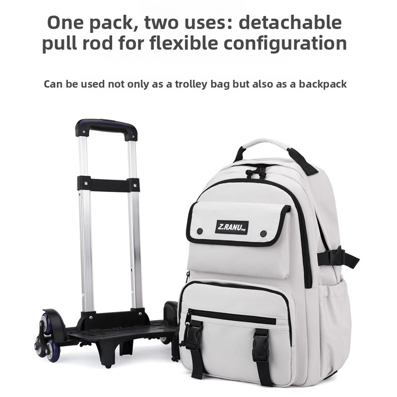 Children School Backpacks with Wheels Students Backpacks For Boys Trolley School bag Rolling Wheeled Backpack Travel Book Bag