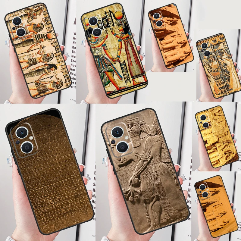 

Egypt Cuneiform Akkadian Pharaoh Phone Case For OPPO Reno 12 11 13 F 8T 7 8 10 Pro OPPO Find X8 Pro X6 Pro X3 X5 Lite Cover