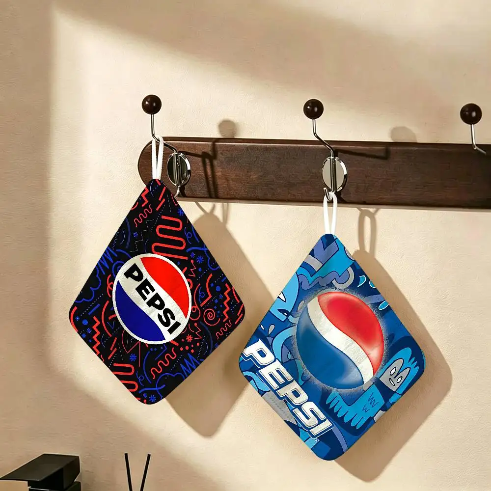 Drinks P-Pepsis Polyester Cotton Hand Wiping Towel, Hanging Design, Durable For Household Restaurant Toilet Use
