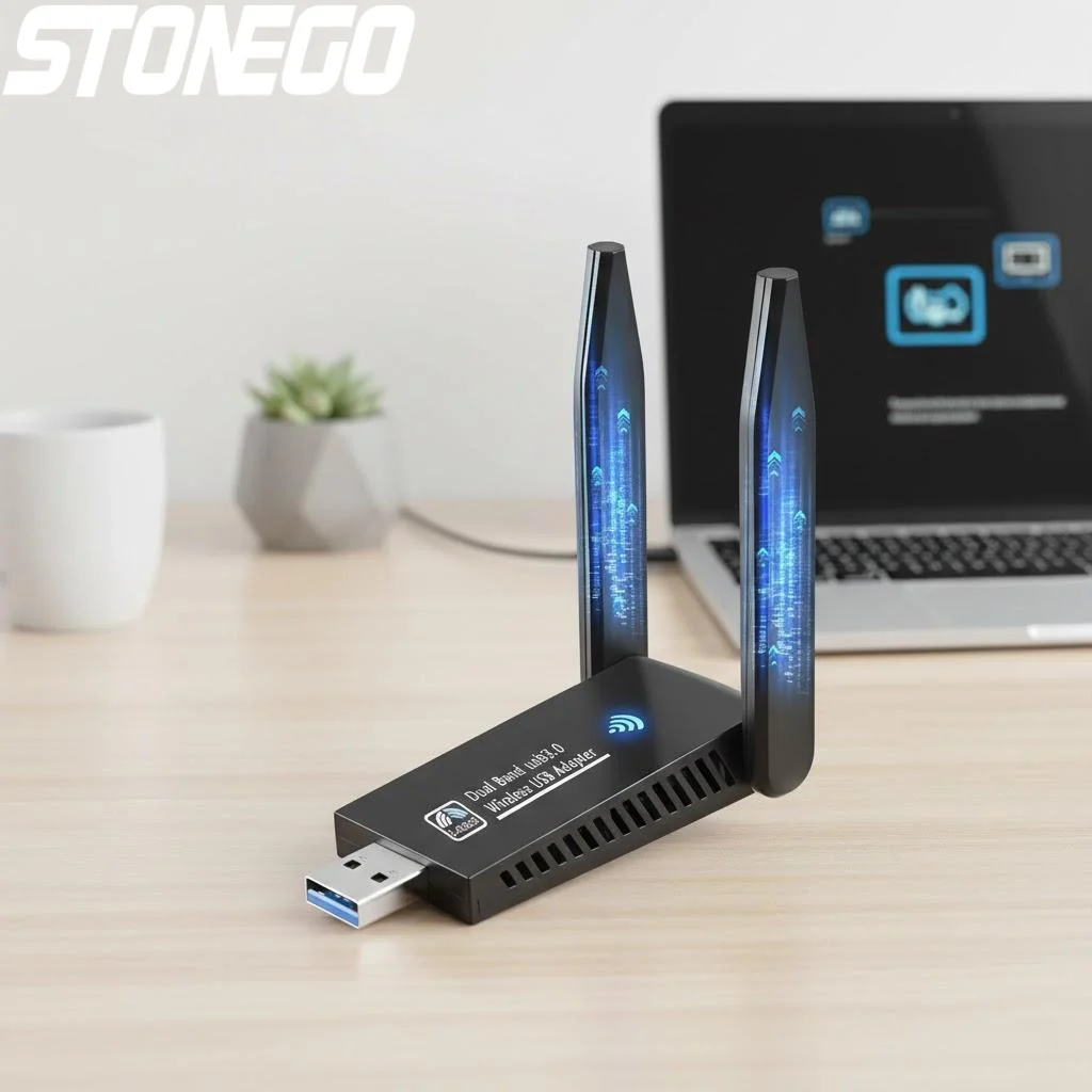 

Двухдиапазонный Wi-Fi адаптер 1300 Мбит/с с антенной высокой чувствительности, совместимый с Windows 11, 10, 8, 7, Vista, XP, для ПК и ноутбуков, беспроводная сеть