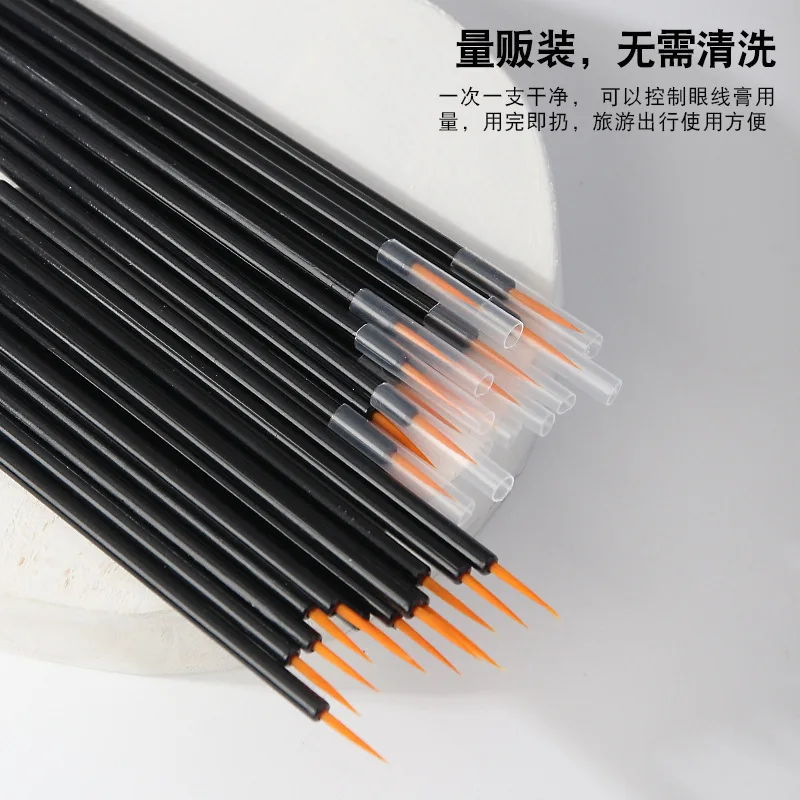 100 Pcs Disposable Makeup Brush Nylon Portable Lip Liner Stick Concealer Eyebrow Eyeliner Brush Nail Sketching Brush