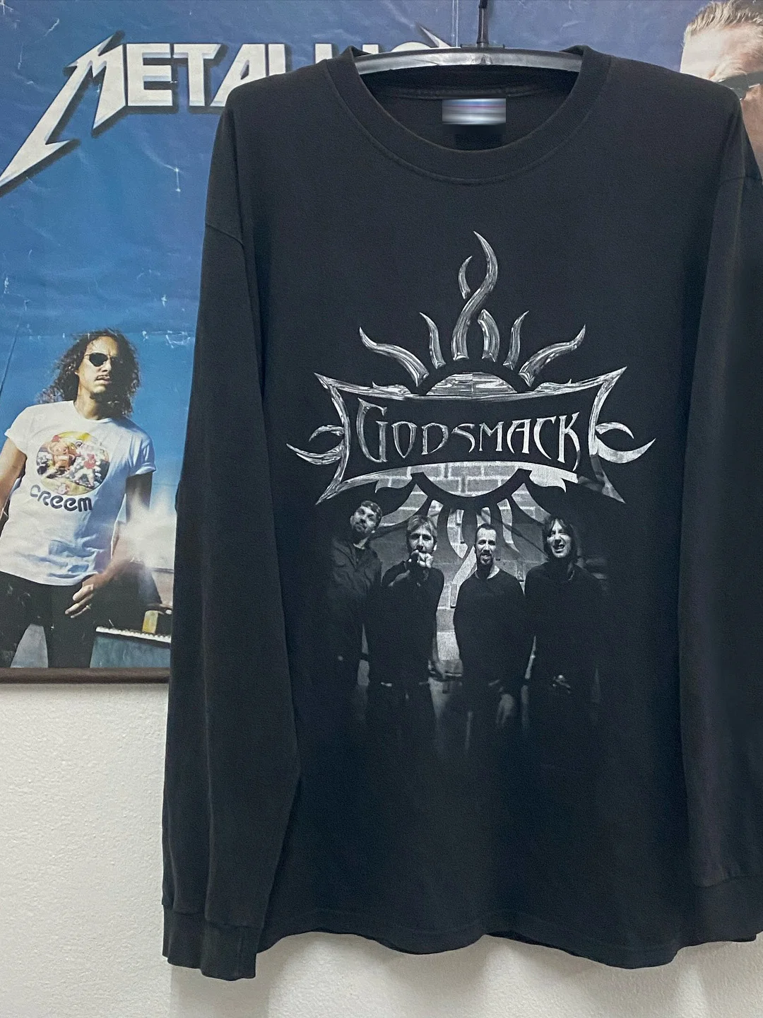 Godsmack American Retro Long Sleeve T-Shirt Unisex Tour Edition Postpunk Style Breathable Printed Casual Top for Youth