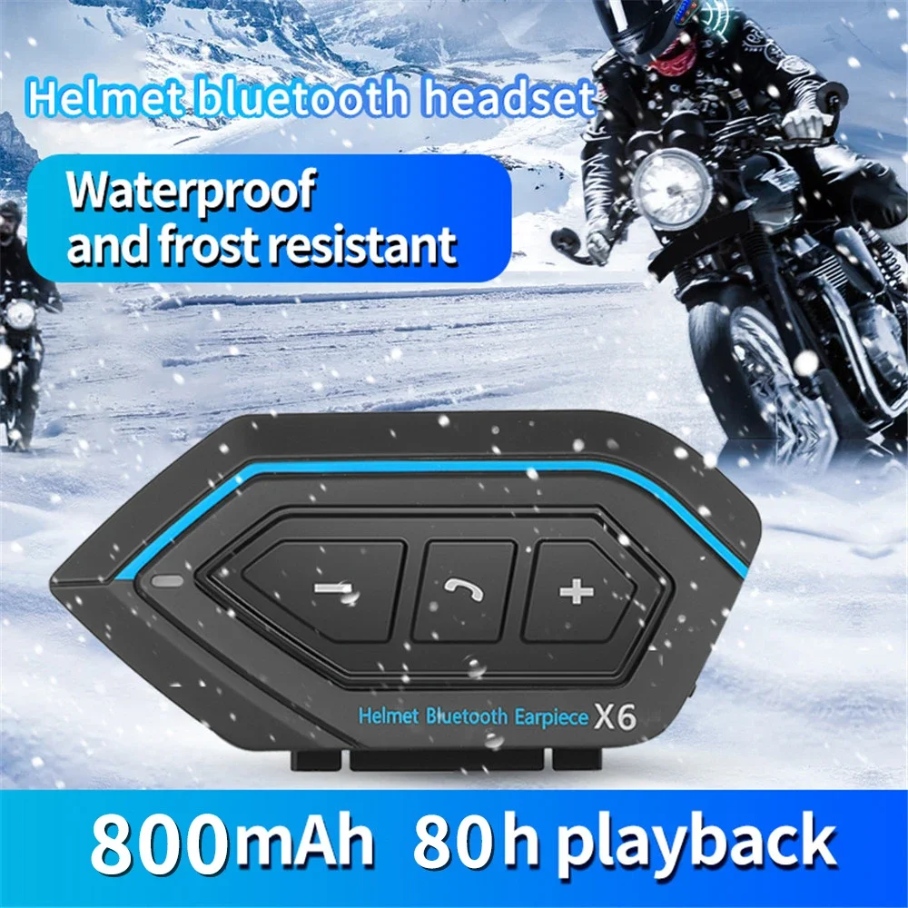 أحدث X6 كابل مرن أنبوب الصلب المضيف BT سماعة خوذة دراجة نارية بلوتوث إنترفون 2025 سماعة مقاوم للماء سماعة جديد