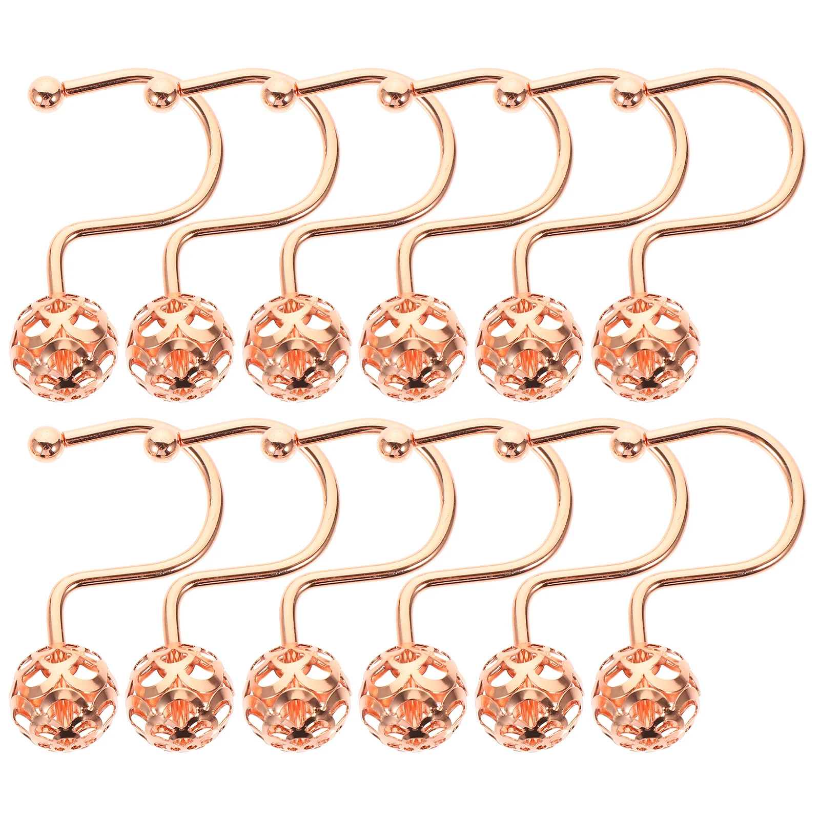 

12Pcs Metal Shower Curtain Hooks Corrosion Resistant Semicircle Rings Strong Grip for Bathroom Tub Shower Rods Home Upgrade