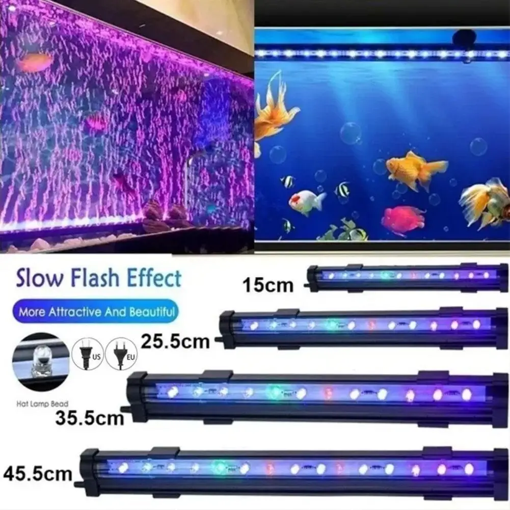 Aquarium LED Lamp Colorful Light Waterproof Color Changing Light Diving Light Fish Tank Lamp Submersible Light For Fish Tank