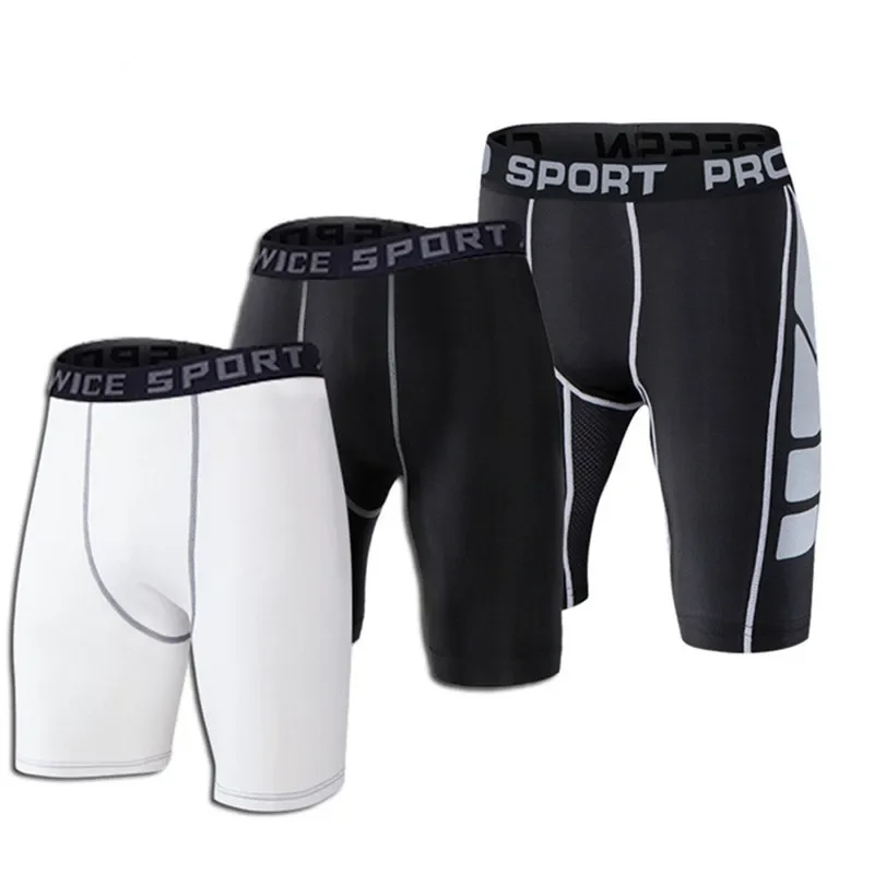 Pantalones cortos ajustados de compresión para hombre, Shorts de secado rápido para entrenamiento, gimnasio, correr, capa Base, 3XL