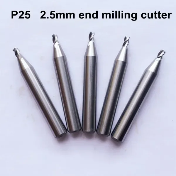 2pcs/lot P25 end milling cutter 2.5MM HSS drill bit for AN-SAN Panther dimple & laser key cutting machines TR2050 model