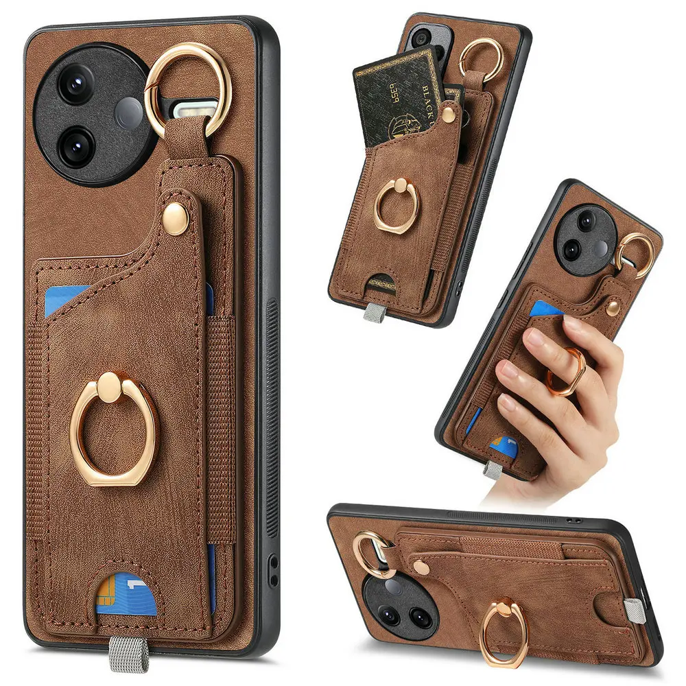 

Magnetic Card Leather Ring Case for Poco F7 Pro 5G 2025 Back Cover Bumper Shockproof Funda Xiaomi Poco F7 Ultra Phone Case Etui