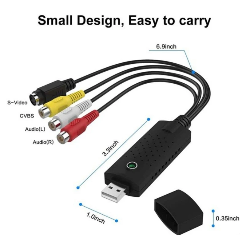Video Converter USB 2.0 Device for Old VHS VCR Hi8 to Digital