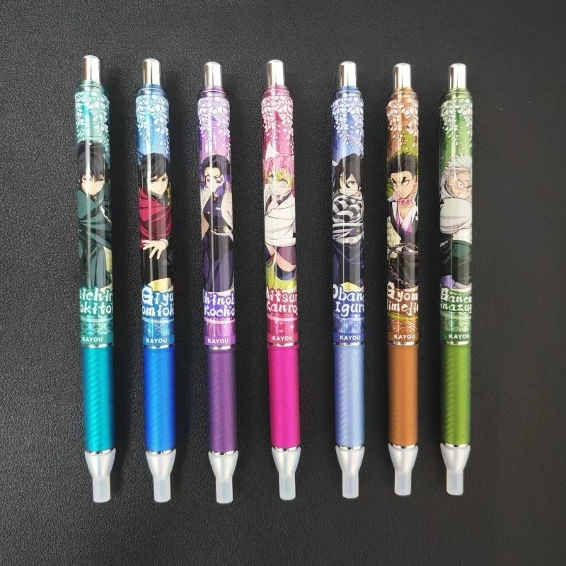 New Demon Slayer anime peripheral Mi Douzi gel pen student exam stationery cartoon push-type gel pen exquisite gift wholesale
