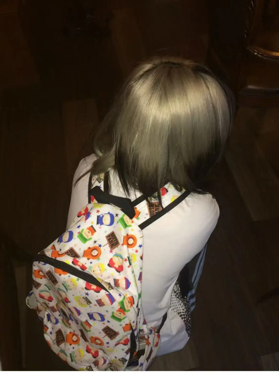 Mochila estilo coreano com estampa de grafite, grande capacidade, com alças duplas, para estudantes do ensino fundamental e m...