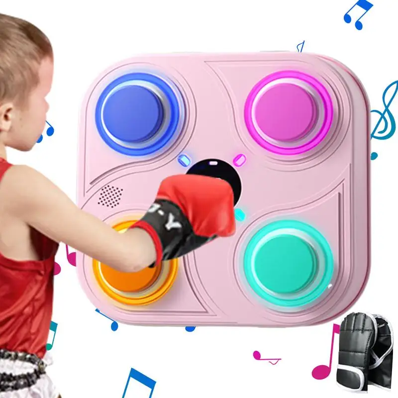 

Music Boxing Machine Musical Boxing Machine With Gloves Wall Mounted Punching Machine Sport Toy Light Rechargeable Boxing