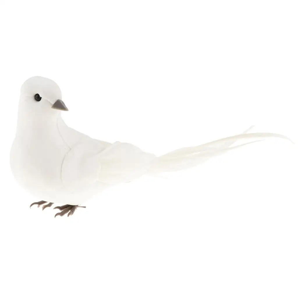 Pigeon Shape Statues Realistic Artificial Bird Handcraft for Backyard Decoration and Holiday Setting