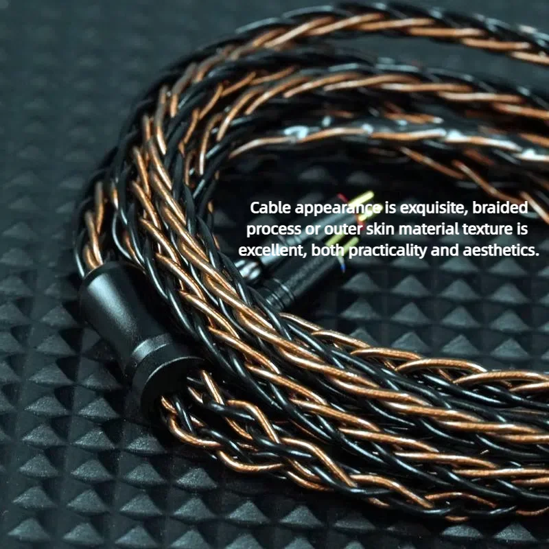 XINHS XH13A 8-Core 5N Single Crystal Kupfer versilbertes HiFi-Kopfhörer-Upgrade-Kabel 0,78 2PIN/IE900/MMCX/KZ QDC/TFZ – Detail 2