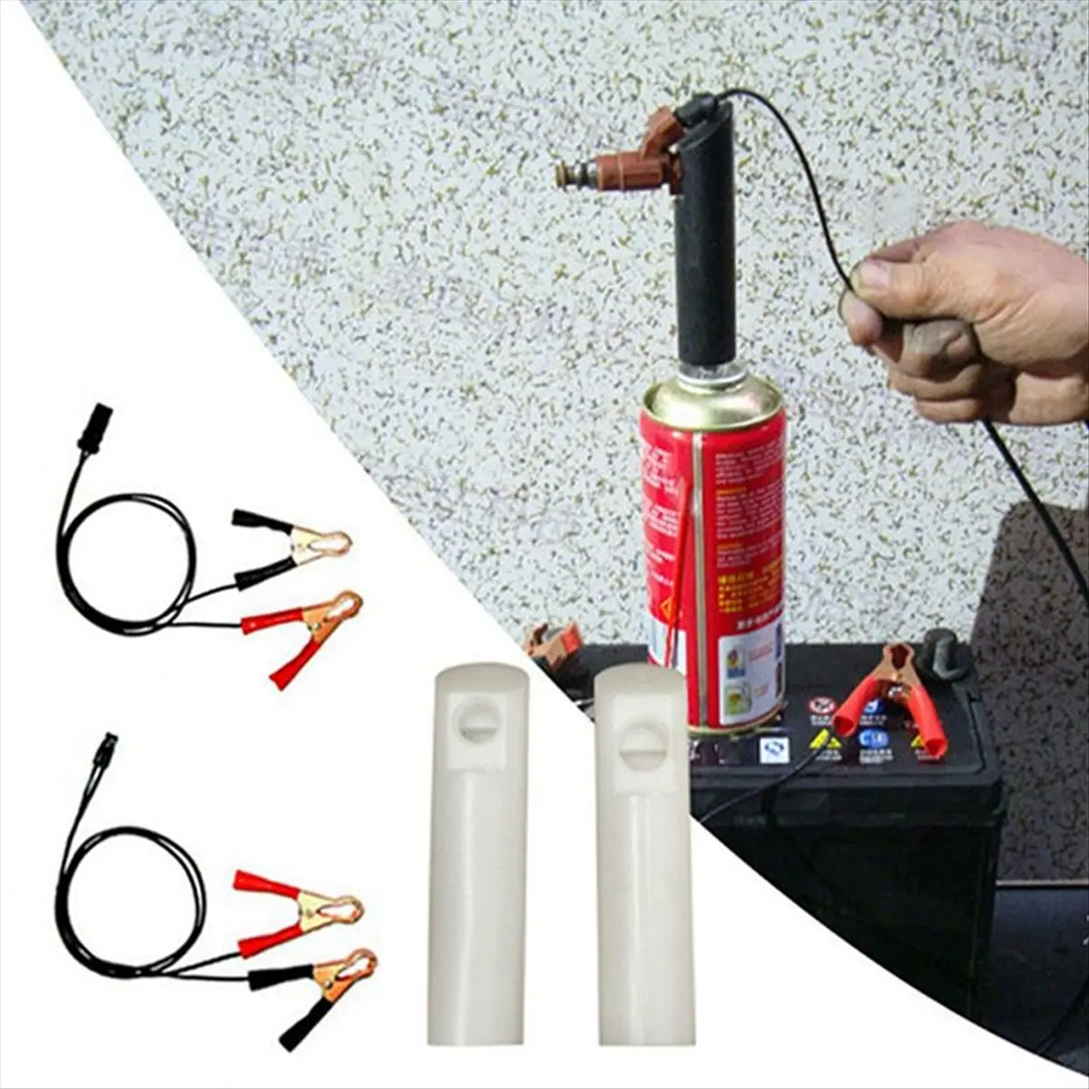 #66C (Plastic)Car Fuel Cleaning Injector Flush Cleaner Wash Adapter Cleaning Tool,Automotive Parts & Accessories