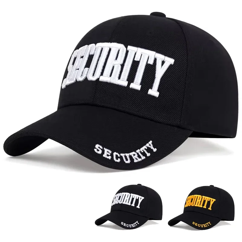 Unisex SECURITY Letter Embroidery Baseball Caps Spring Autumn Outdoor Sunscreen Hat Adjustable Casual Trucker Hats