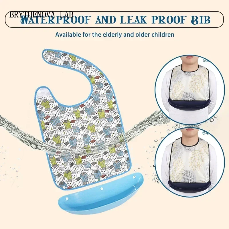 Adult Dining Bib Household Detachable Oil-proof and Waterproof Bib Suitable for the Elderly and Patient