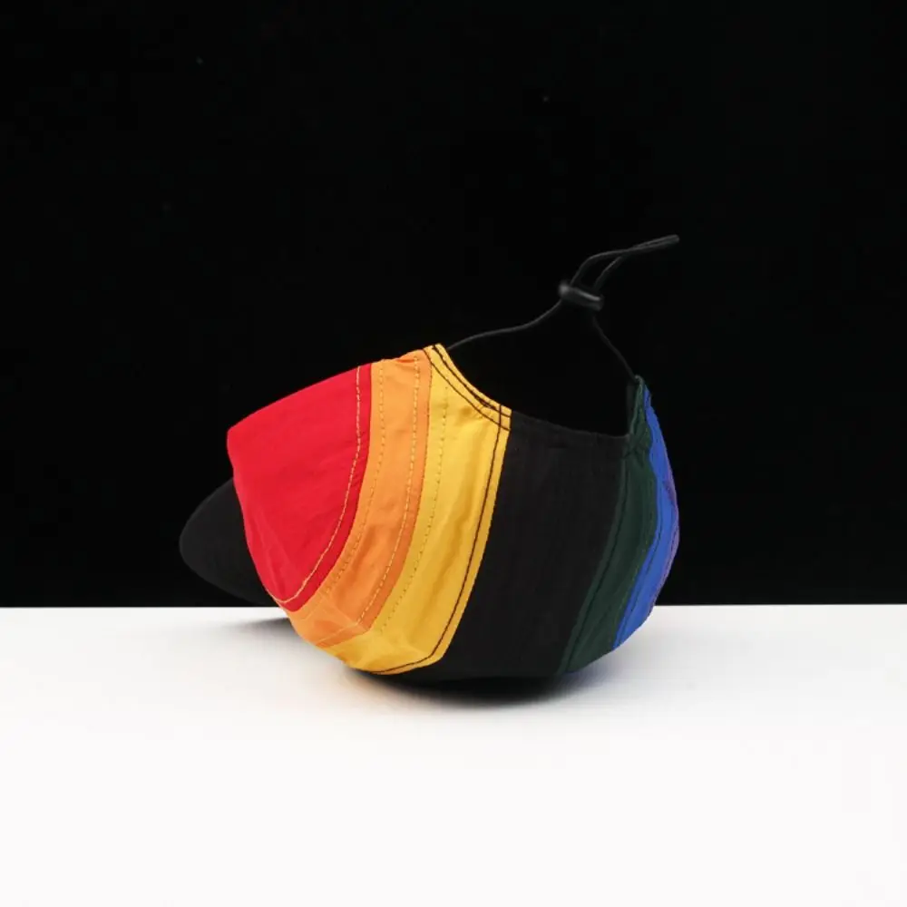 

Color Matching Rainbow Baseball Caps UV Protection Drawstring Snapback Cap Casual Sun Cap Men Sun Hats Street Dance