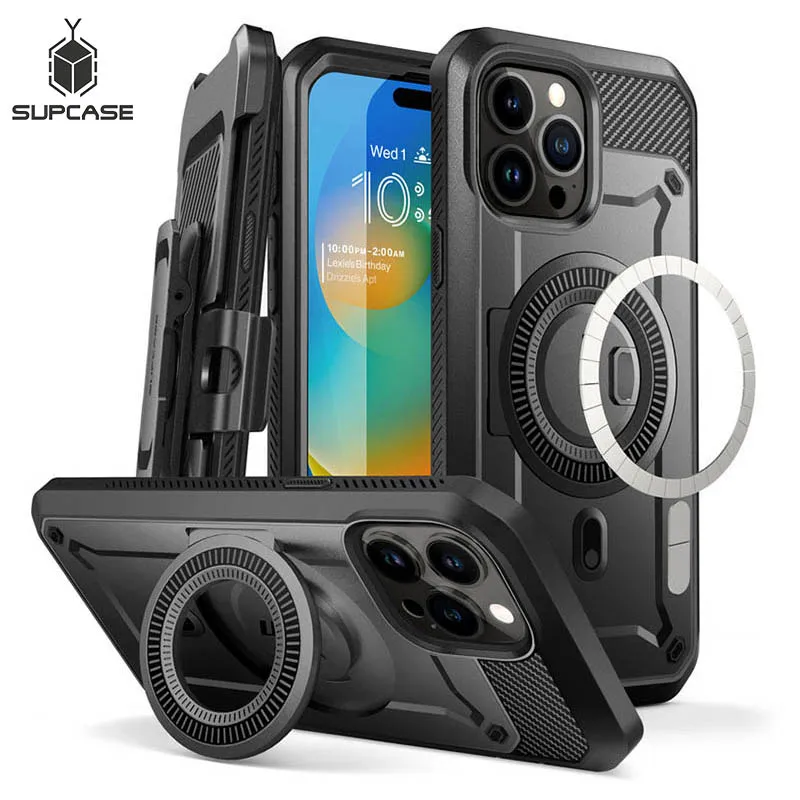 

SUPCASE For iPhone 15 Pro Case 6.1“ 2023 UB Pro Mag Full Body Rugged Case with Built-in Screen Protector Kickstand Belt-Clip